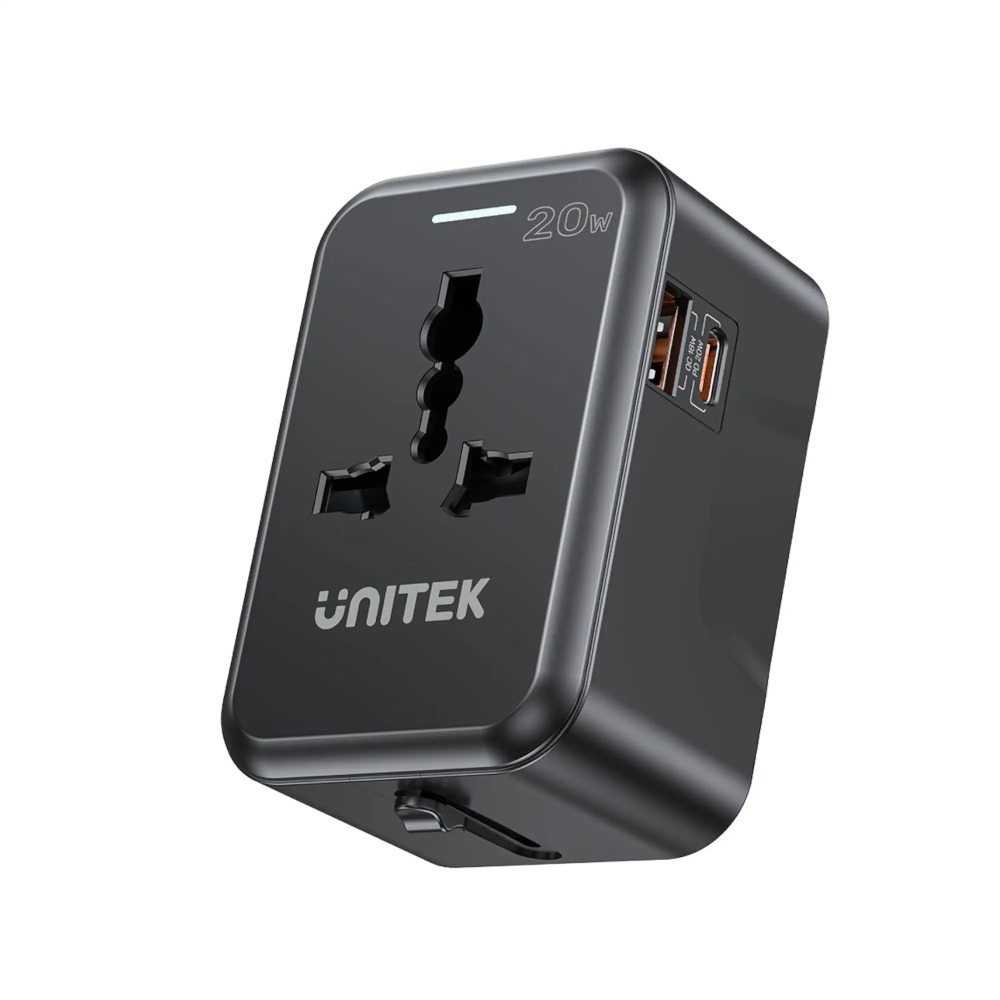 UNITEK P1120ABK01 UNIVERSAL TRAVEL ADAPTER 20W 1XUSB-C, 1XUSB A - Image 8