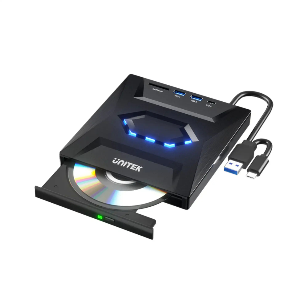 Unitek T1037A01 External Optical Drive with 5-in-1 Hub