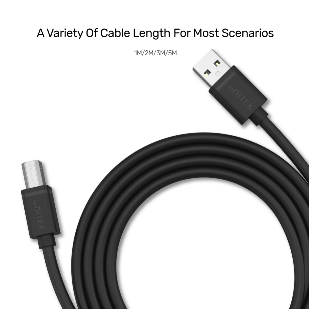 UNITEK Y-C421GBK USB2.0 MALE TO USB-B (M) PRINTER CABLE 5M - Image 2