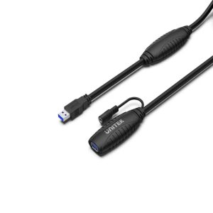 UNITEK Y-3003C USB 3.0 MALE TO F/M EXTENSION CABLE 15M 2XSIGNAL BOOSTER (DC5.0V)