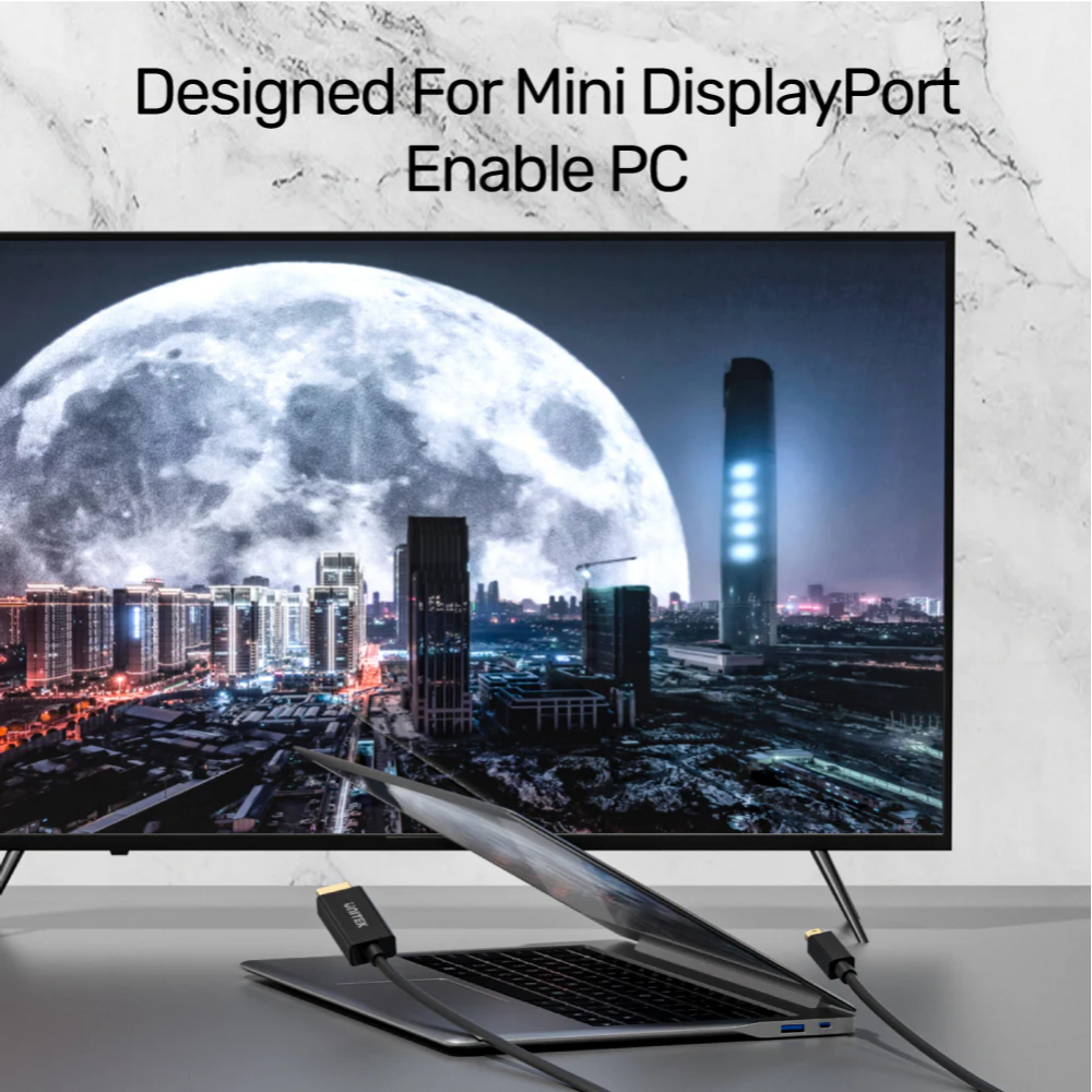 UNITEK V1152A MINI DISPLAY PORT TO HDMI CABLE 2M 4K@30HZ - Image 4