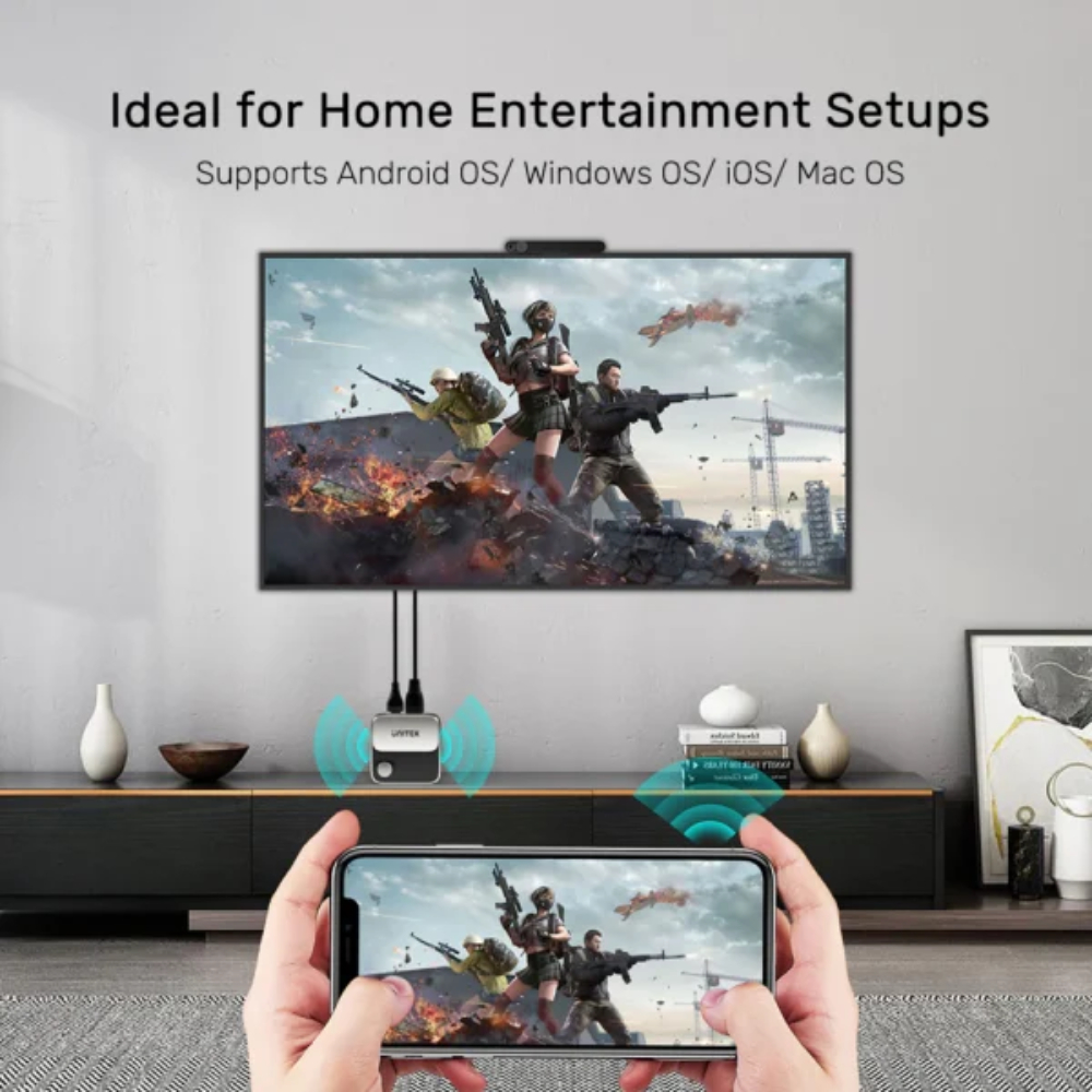 UNITEK V1162B01 WIRELESS SCREEN MIRRORING DEVICE 4K@60HZ - Image 6