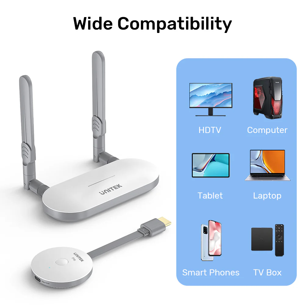 UNITEK V1183A01 WIRELESS HDMI TRANSMITTER & RECEIVER KIT - Image 6