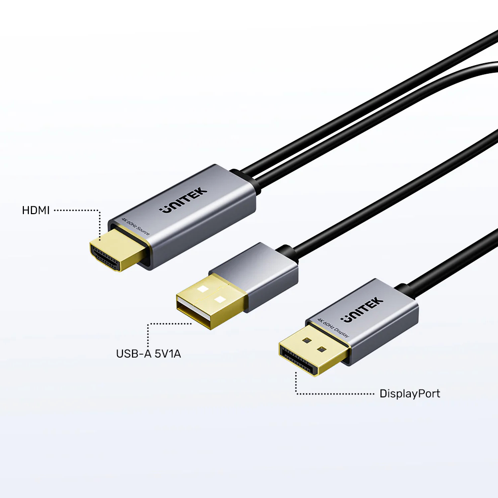 UNITEK V1714AGY01 HDMI TO DISPLAY PORT 4K@60HZ CABLE 1.8M - Image 7