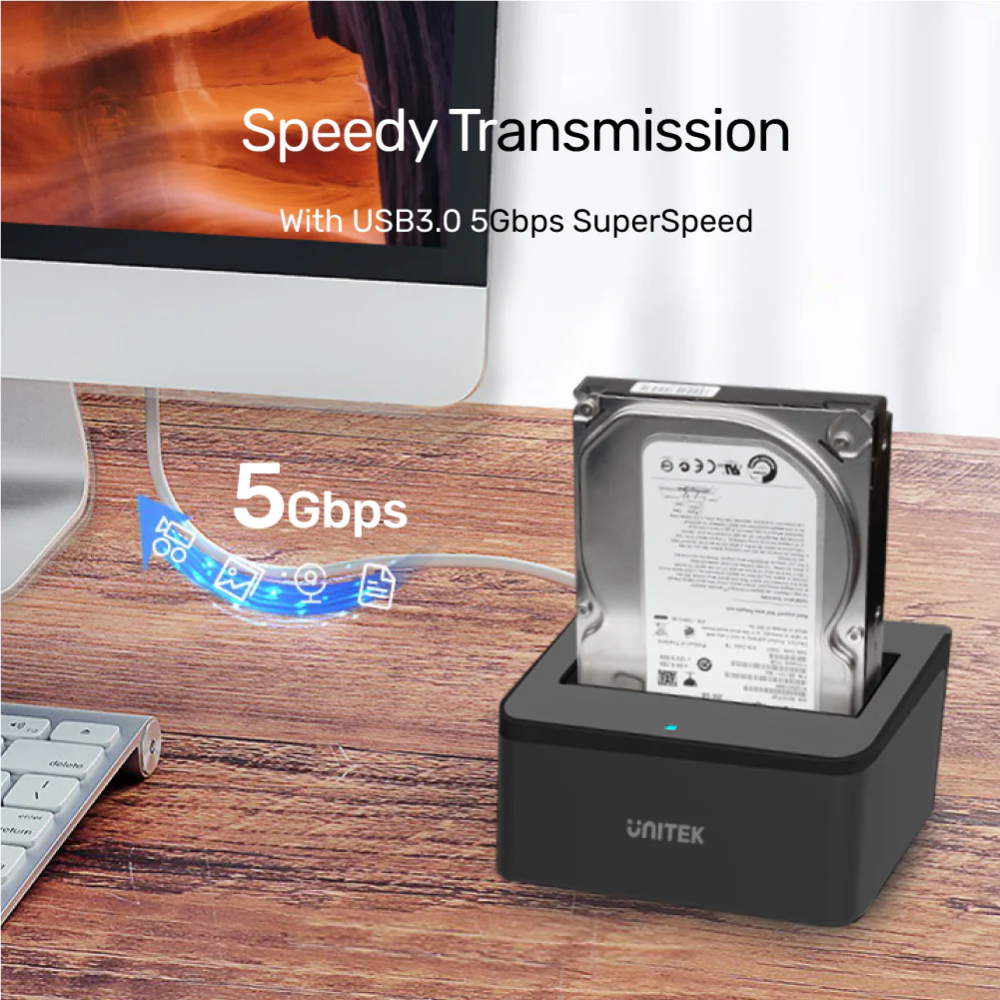 UNITEK Y-1078 USB 3.0 HARD DRIVE DOCKING STATION SATA 6G 2.5''/3.5'' - Image 7