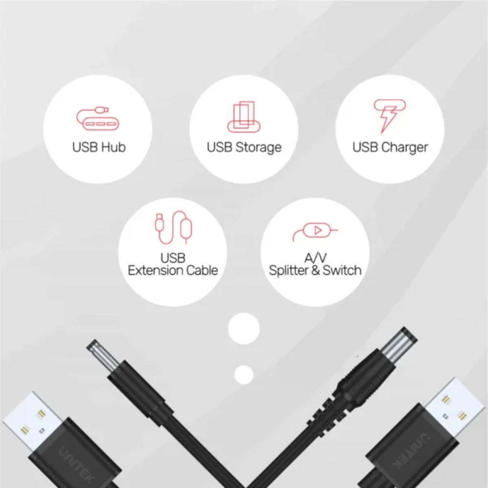 UNITEK Y-C495BK USB-A TO DC ( 3.5 X 1.35MM ) POWER CHARGING CABLE 1M 15W - Image 5