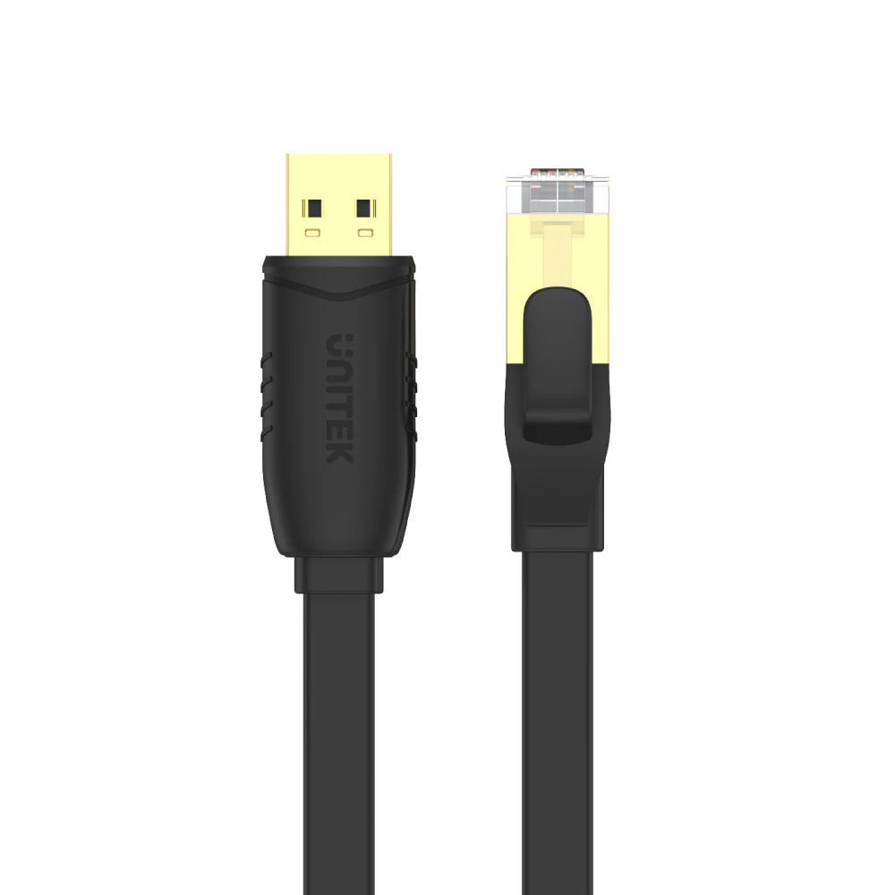 UNITEK Y-SP02001B USB 2.0 TO RJ45 CONSOLE ROLLOVER FLAT CABLE 1.8M - Image 3