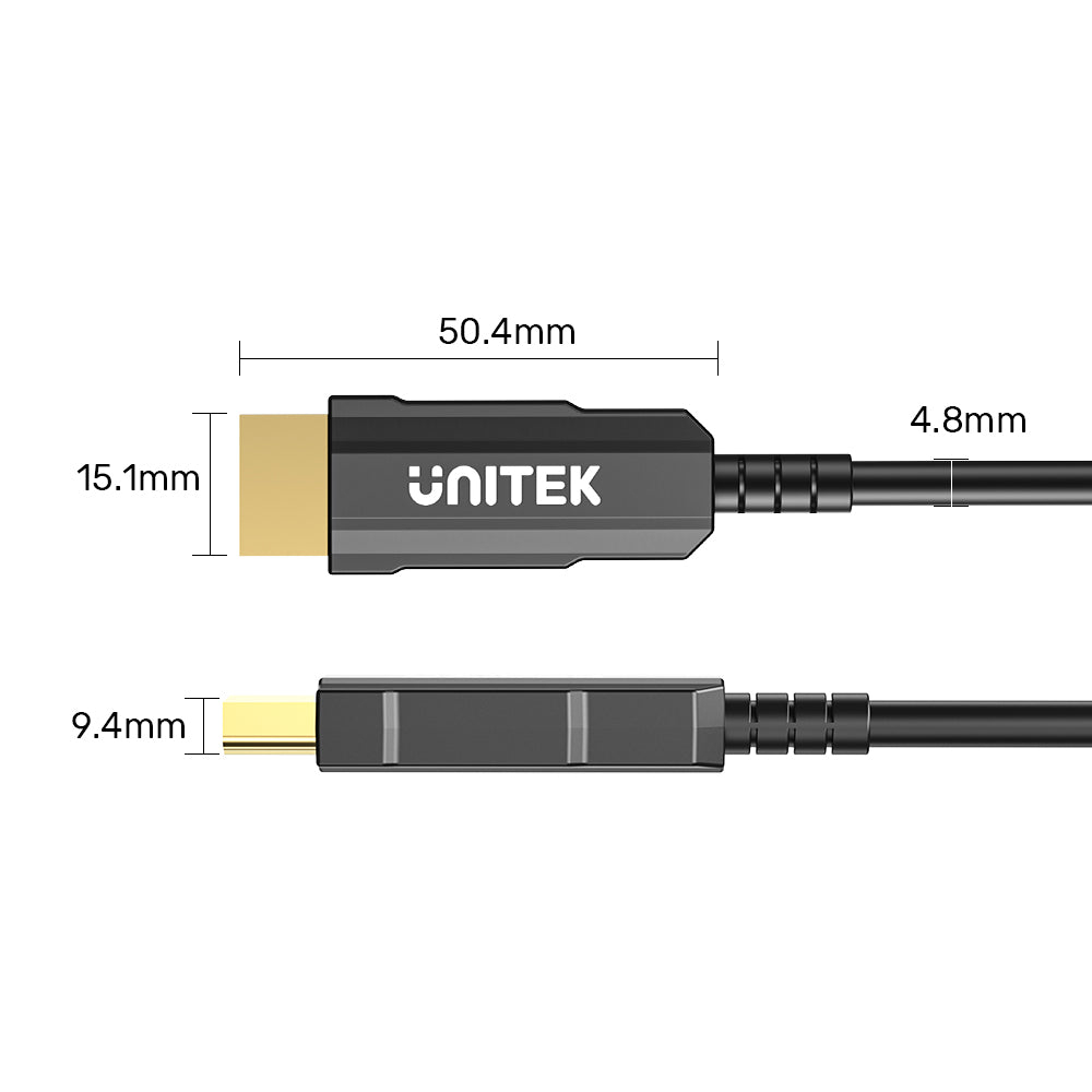 UNITEK C11072BK-10M HDMI TO HDMI FIBER OPTIC CABLE 4K@60HZ 10M - Image 4