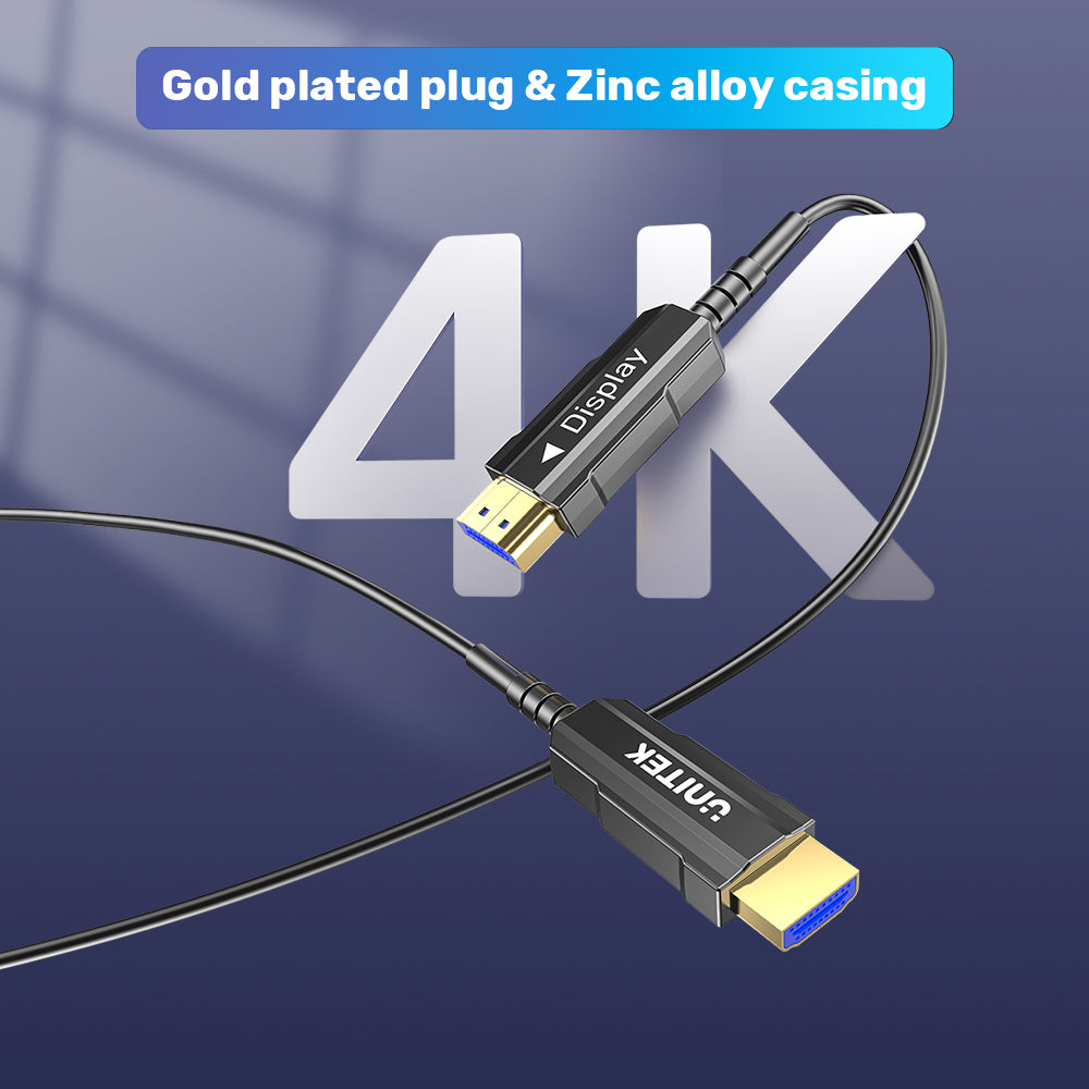 UNITEK C11072BK-10M HDMI TO HDMI FIBER OPTIC CABLE 4K@60HZ 10M - Image 5