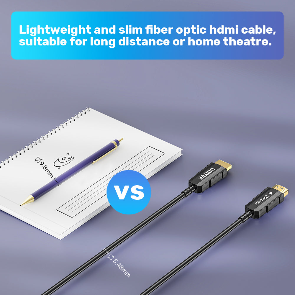 UNITEK C11072BK-10M HDMI TO HDMI FIBER OPTIC CABLE 4K@60HZ 10M - Image 7