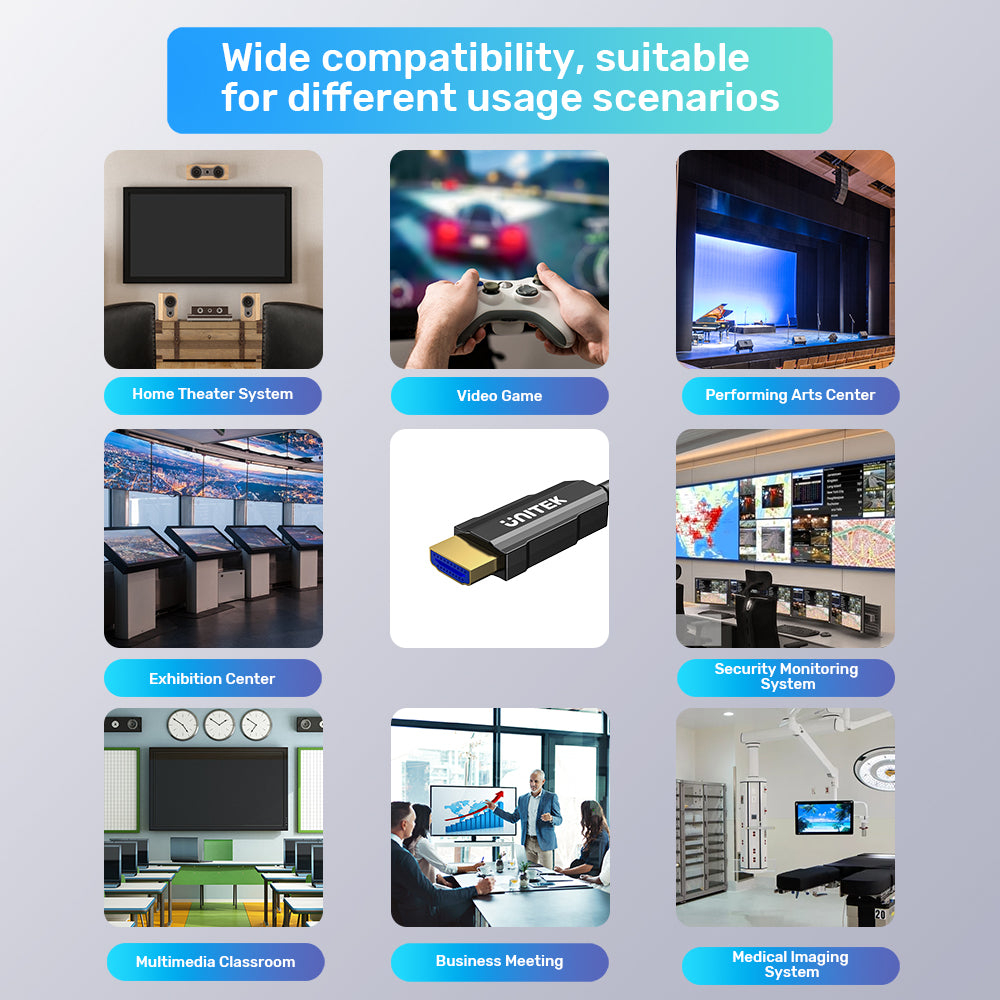 UNITEK C11072BK-10M HDMI TO HDMI FIBER OPTIC CABLE 4K@60HZ 10M - Image 11