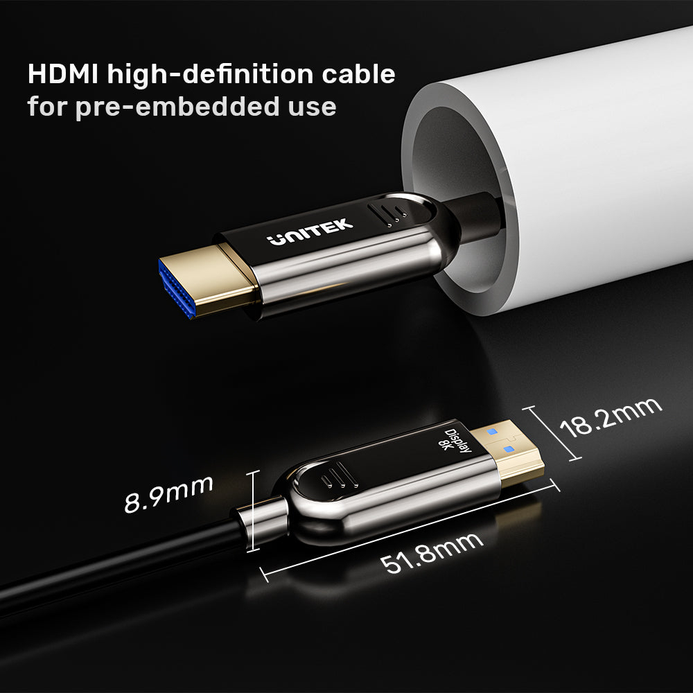 UNITEK C11085GY01-10M HDMI TO HDMI FIBER OPTIC CABLE 8K@60HZ 10M - Image 4