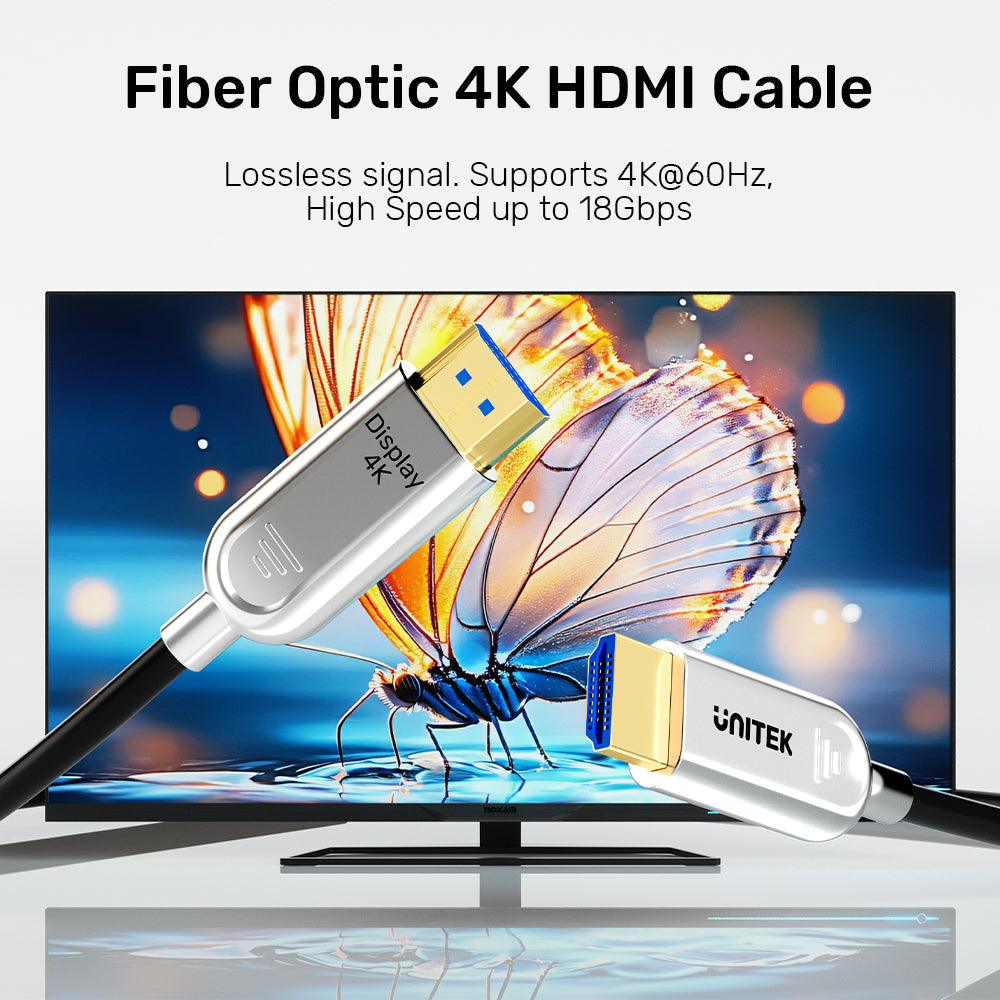 UNITEK C11092ASL-10M HDMI TO HDMI FIBER OPTIC CABLE 4K@60HZ 10M - Image 5