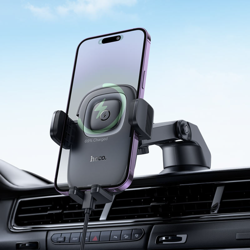 HOCO HW32 Crown Fast Wireless Charging Car Holder - Image 5