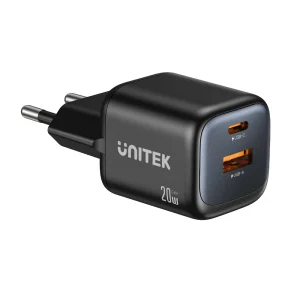UNITEK P1128ABK01 ZENO 20W Dual-Port GaN Wall Charger