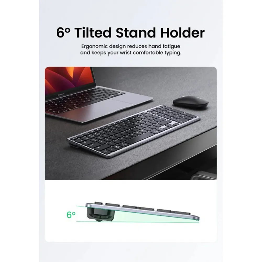 UGREEN 15258 Ultra Slim Wireless Keyboard Bluetooth 5.0 & 2.4G - Image 11