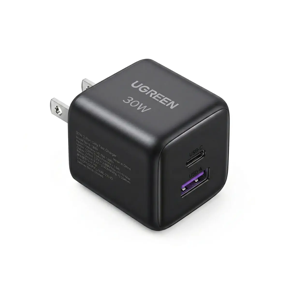 UGREEN 65025 30W 2-PORTS GAN FAST CHARGER US SPACE GRAY ( 1XC / 1XA )