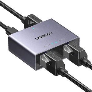 UGREEN 45311 Ethernet Splitter 1 to 2 Gigabit Network Switch Plug & Play