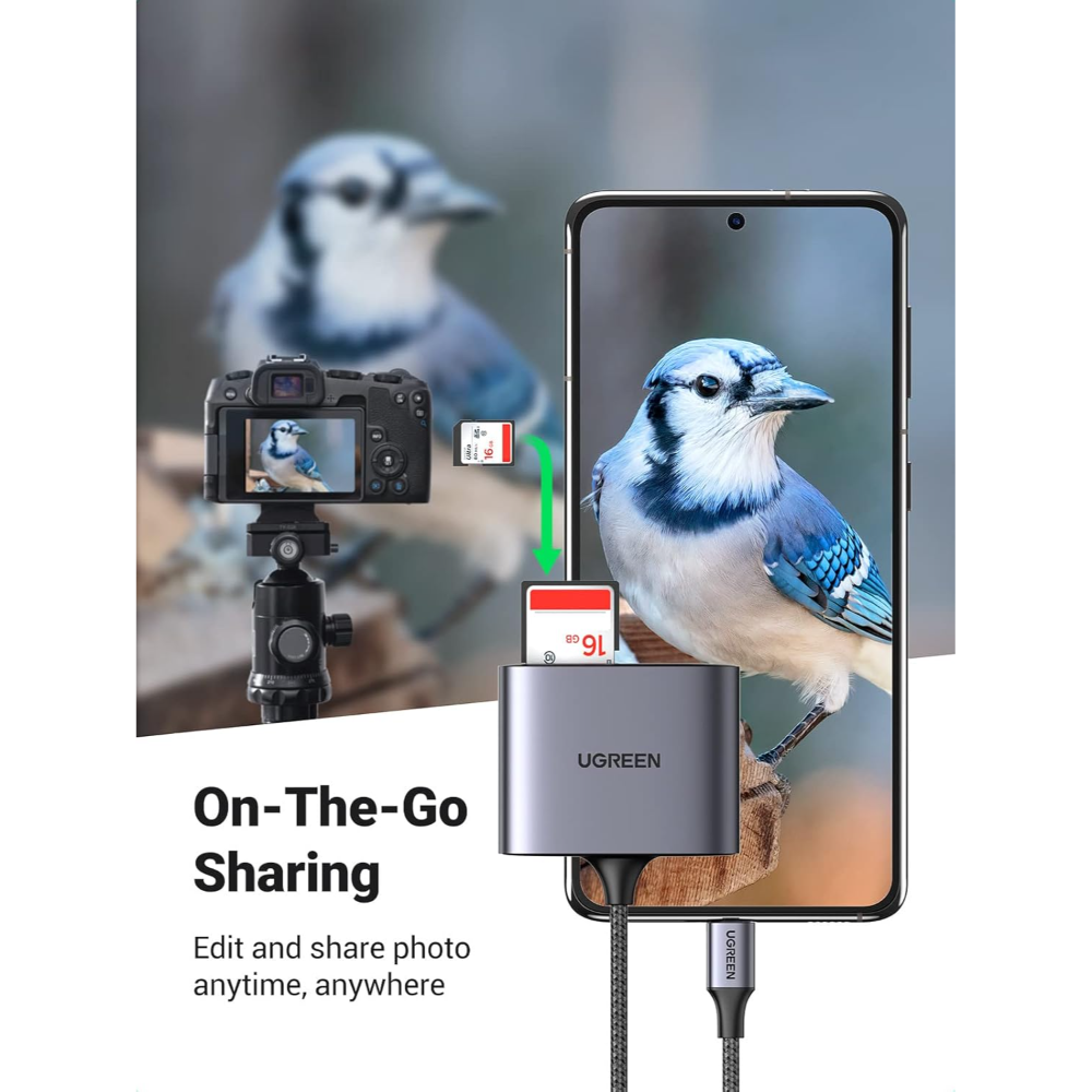 UGREEN 80798 USB-C to SD/TF + USB 2.0 Memory Card Reader - Image 2