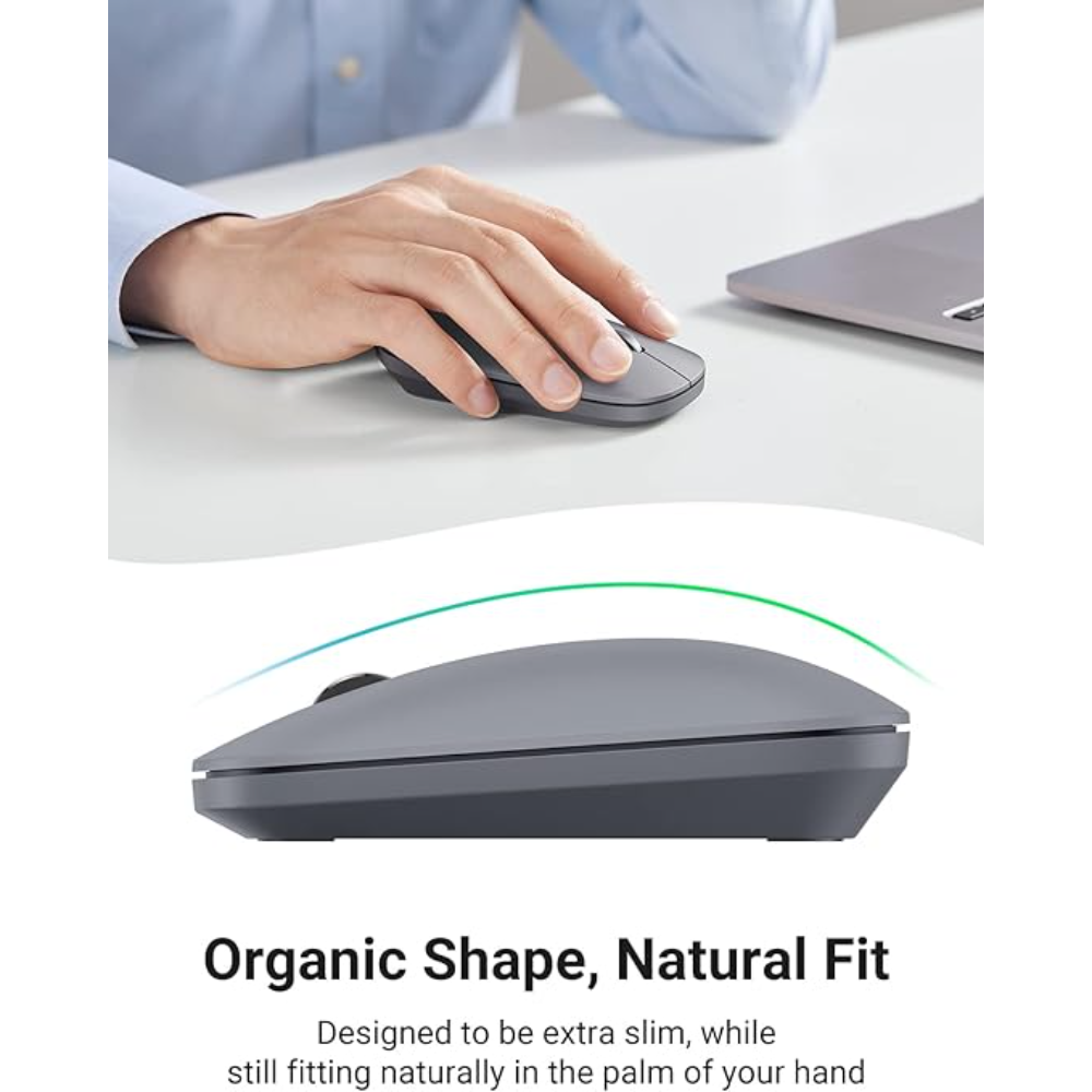UGREEN 90373 Ultra Slim and Portable Wireless Mouse (Light Gray) - Image 2