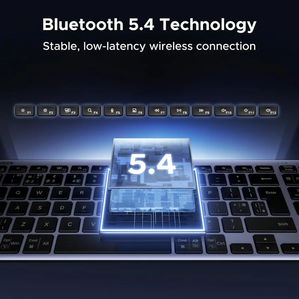 UGREEN 75163 Keyboard K552, Wireless, Bluetooth, USB, (Grey) - Image 2