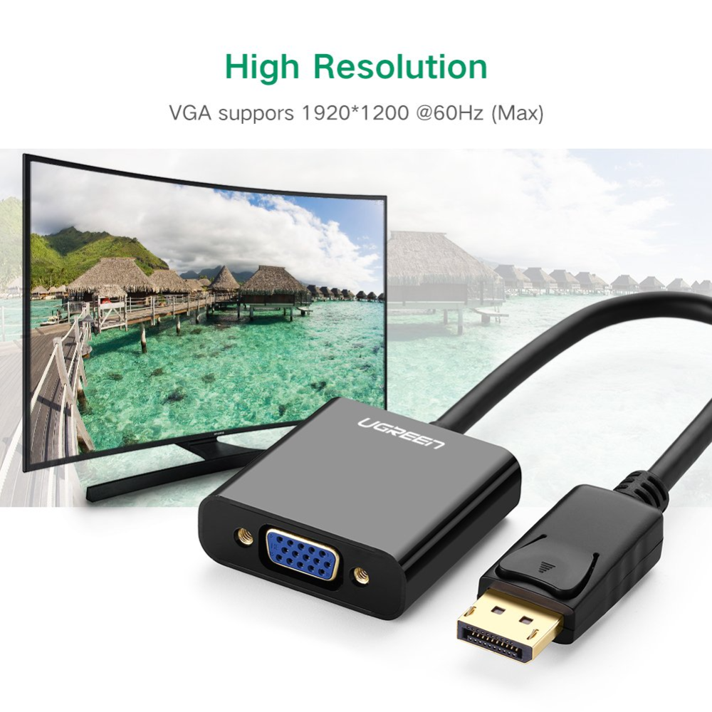 UGREEN 20415 DisplayPort Male to VGA Female Converter (Black) - Image 2