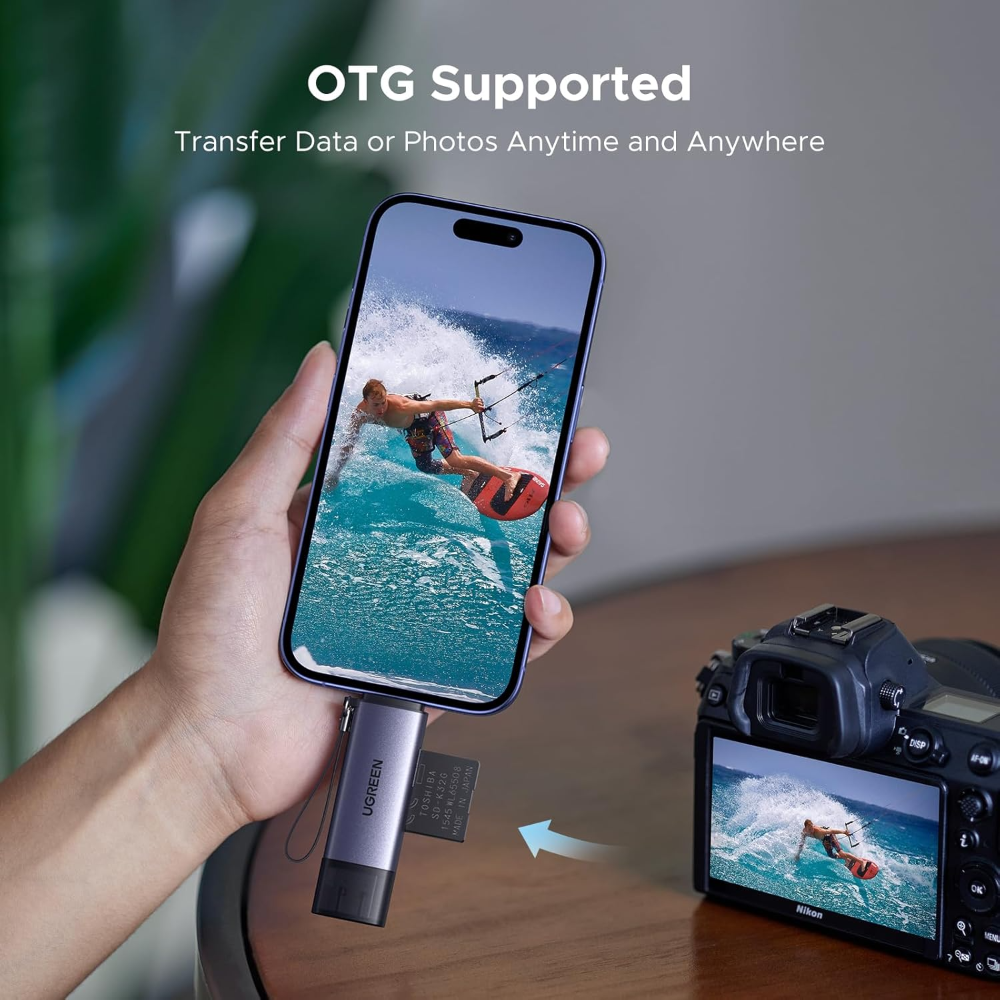 UGREEN 50706 SD Card Reader USB-C & USB-A 2-in-1, 5Gbps, Dual Slot - Image 3