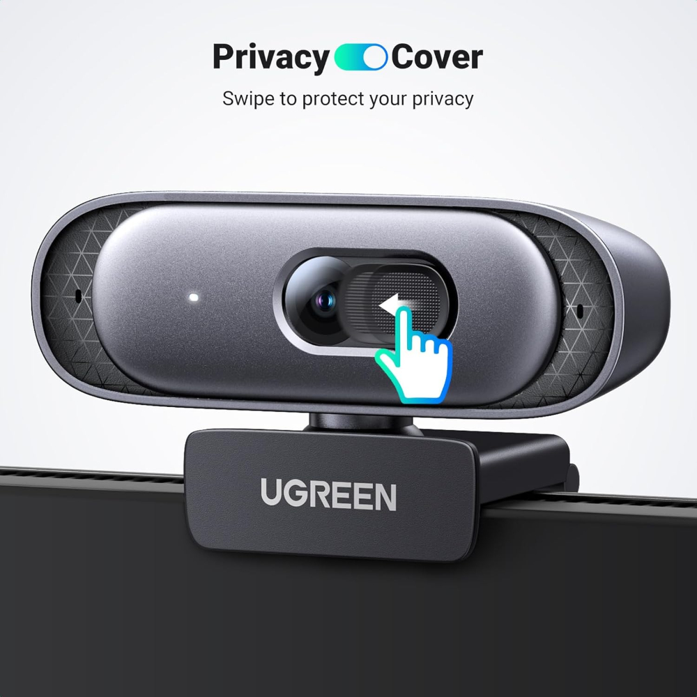 UGREEN 35626 2K Webcam Full HD 1080p/60fps with Autofocus, Dual Mics & Privacy Cover - Image 5