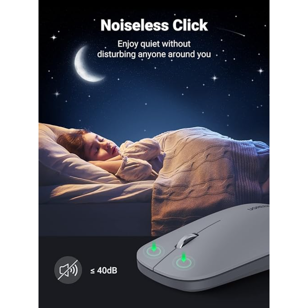 UGREEN 90373 Ultra Slim and Portable Wireless Mouse (Light Gray) - Image 5