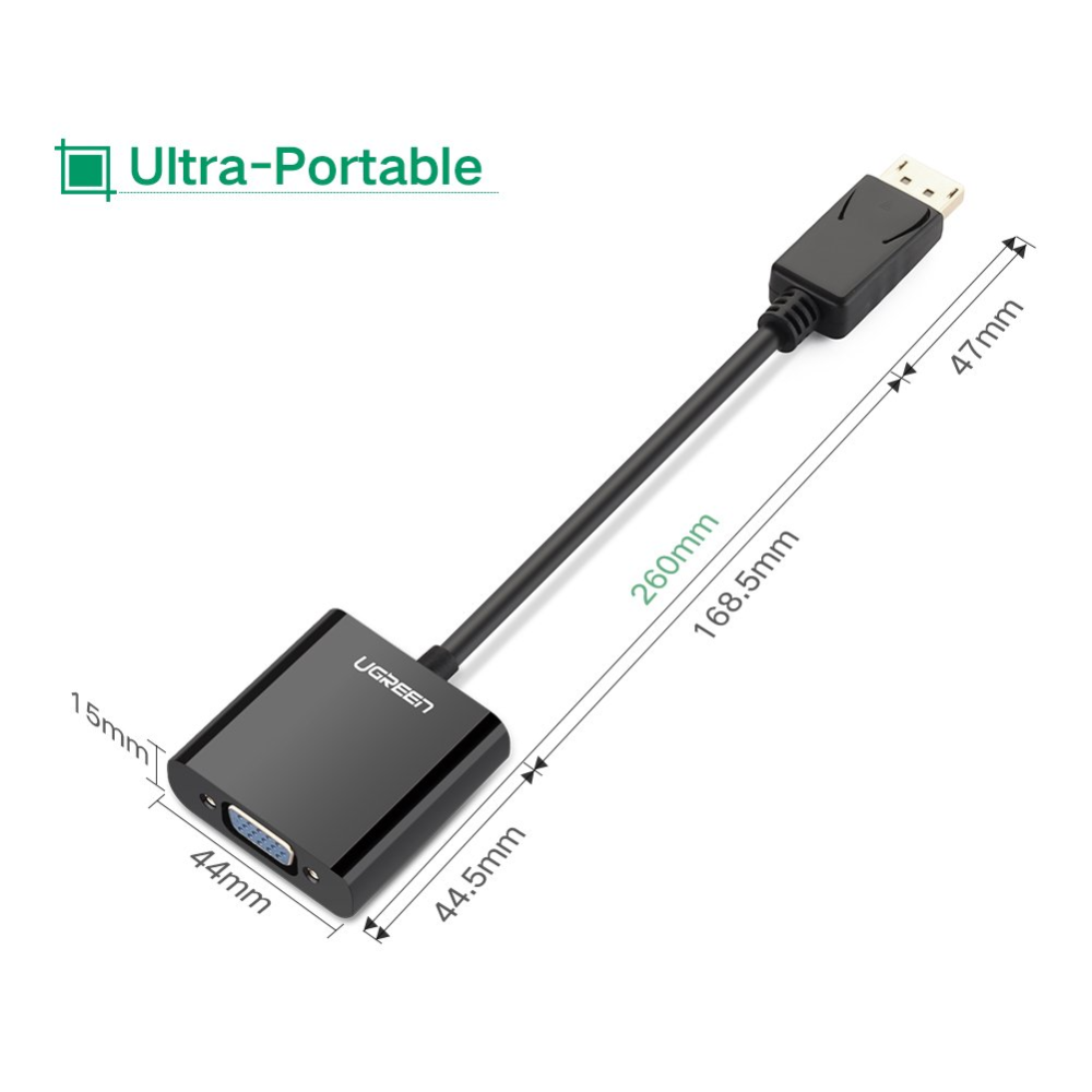 UGREEN 20415 DisplayPort Male to VGA Female Converter (Black) - Image 5