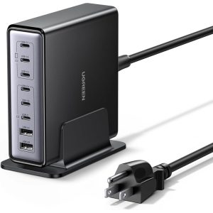 UGREEN 55763 8-Port GaN Desktop Charger 200W with 6x USB-C & 2x USB-A for Laptops, Tablets, Smartphones & USB Devices