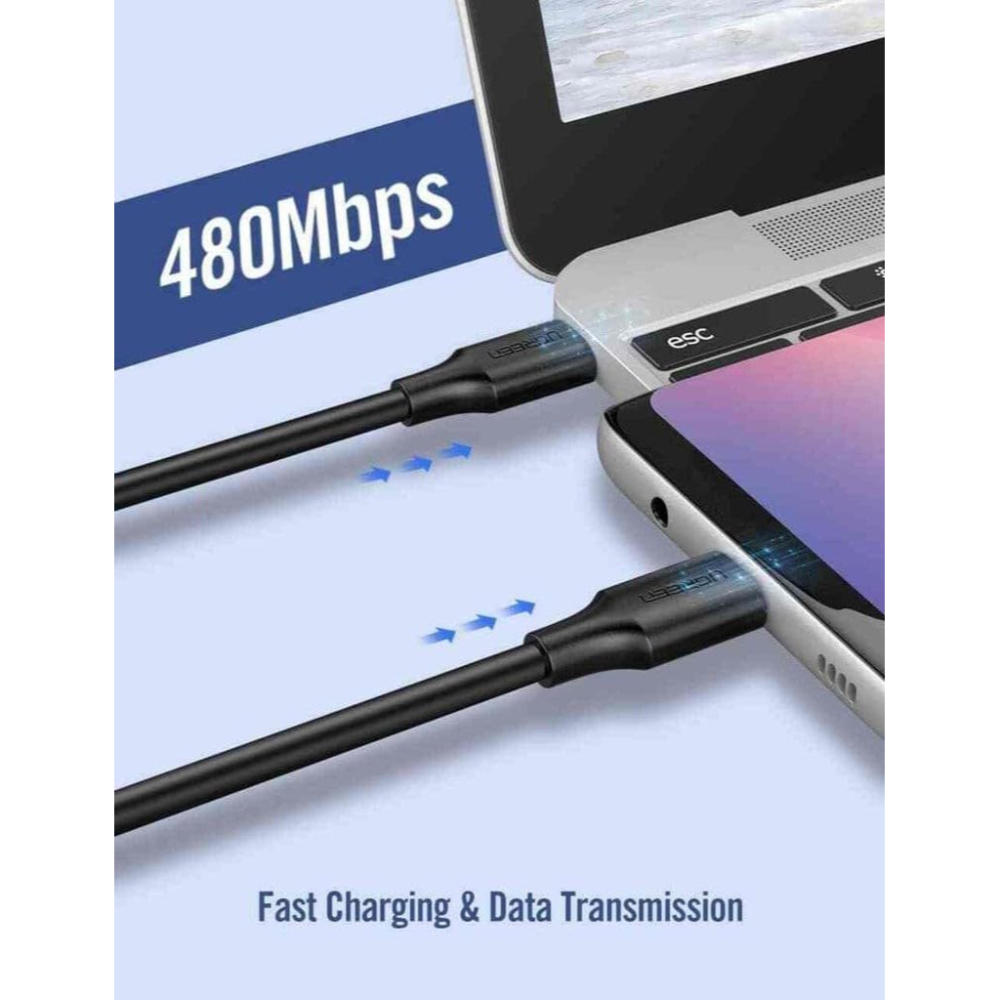 UGREEN 60788 USB-C TO C PD FAST CHARGING CABLE 60W 3M ( BLACK ) - Image 3