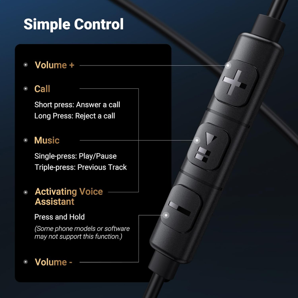 UGREEN 35756 WIRED EARPHONES WITH USB-C CONNECTOR BLACK - Image 7