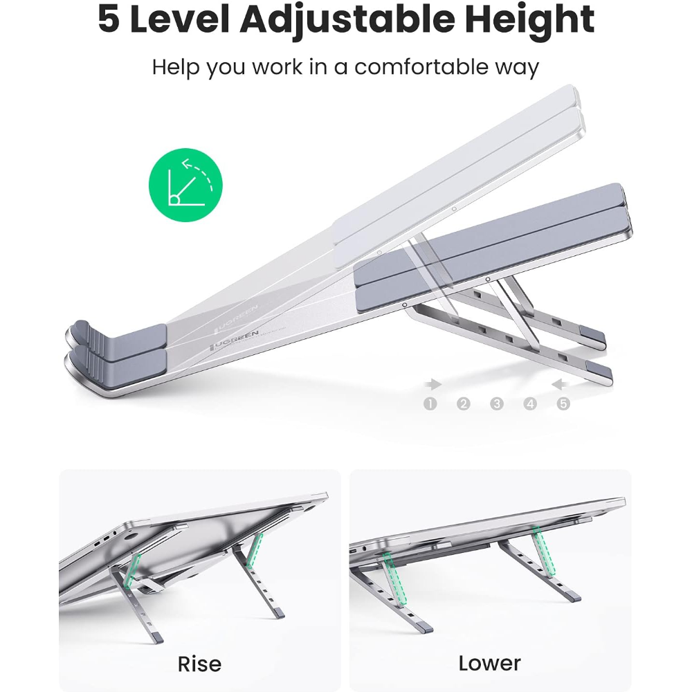 UGREEN 40289 FOLDABLE ADJUSTABLE LAPTOP STAND ALUMINIUM - Image 3