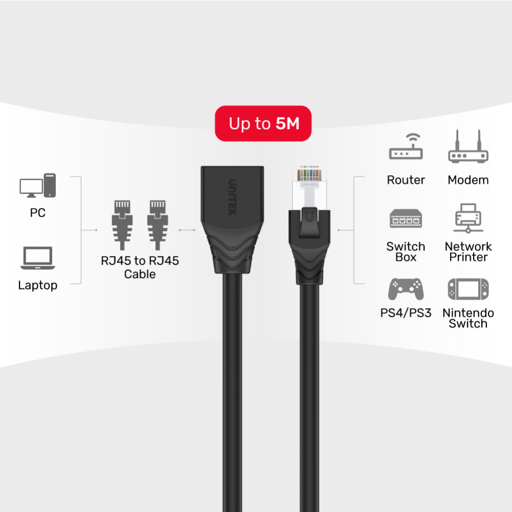 Unitek C1896BK Cat6 STP Ethernet Extension Cable 2M
