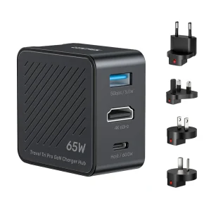 UNITEK P1242ABK01 Travel Tri Pro 65W GaN Charger Hub