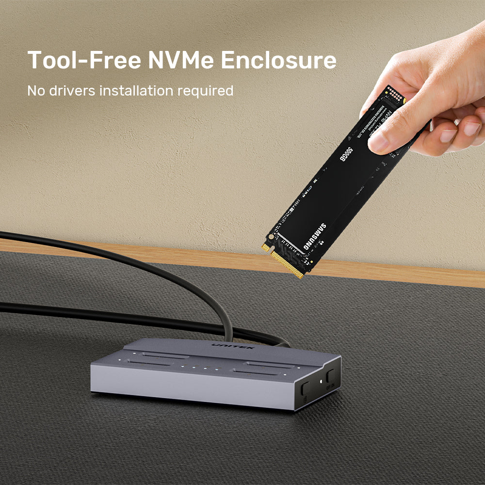 Unitek S1243BGY01-EU 4-Bay M.2 NVMe SSD Docking Station 40Gbps