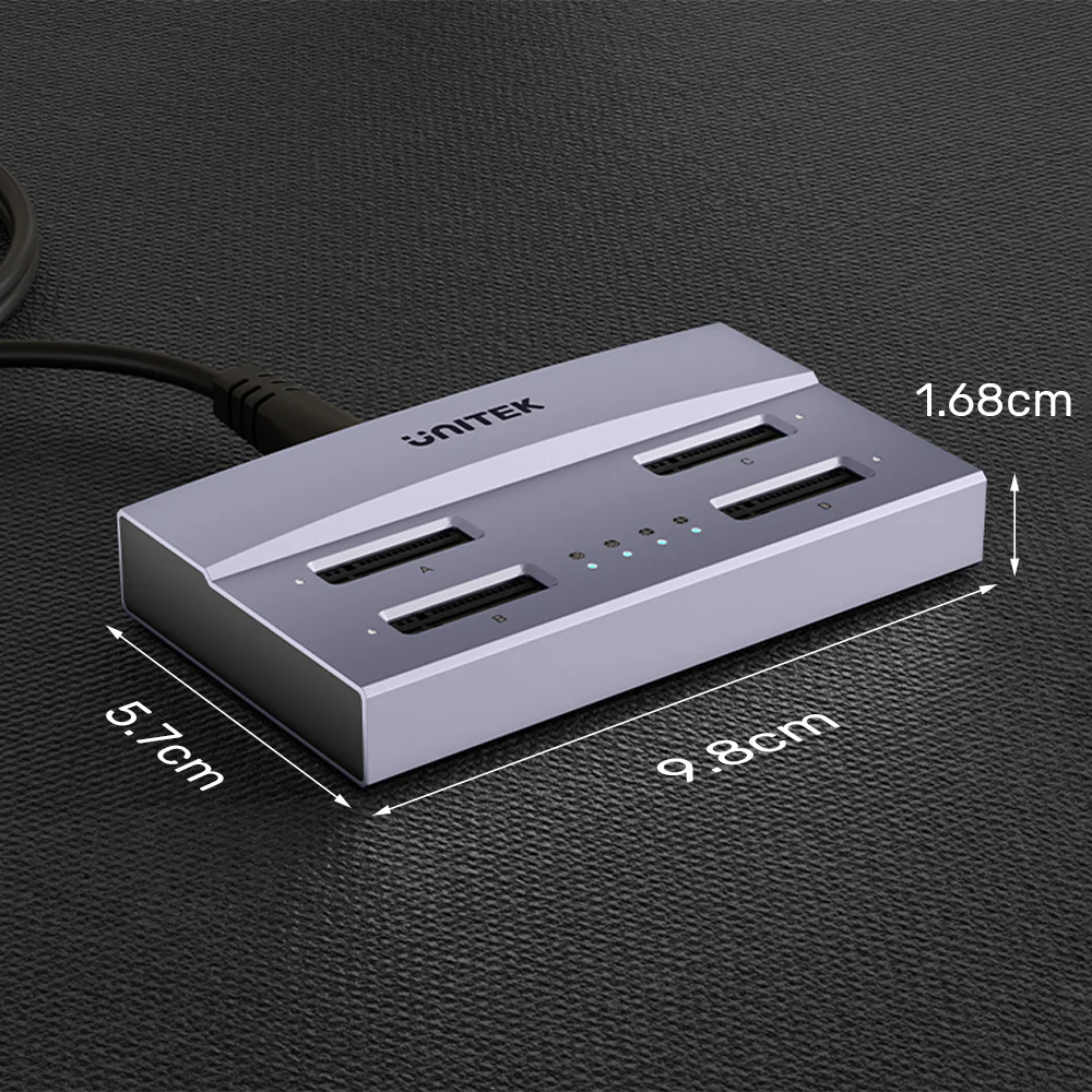 Unitek S1243BGY01-EU 4-Bay M.2 NVMe SSD Docking Station 40Gbps