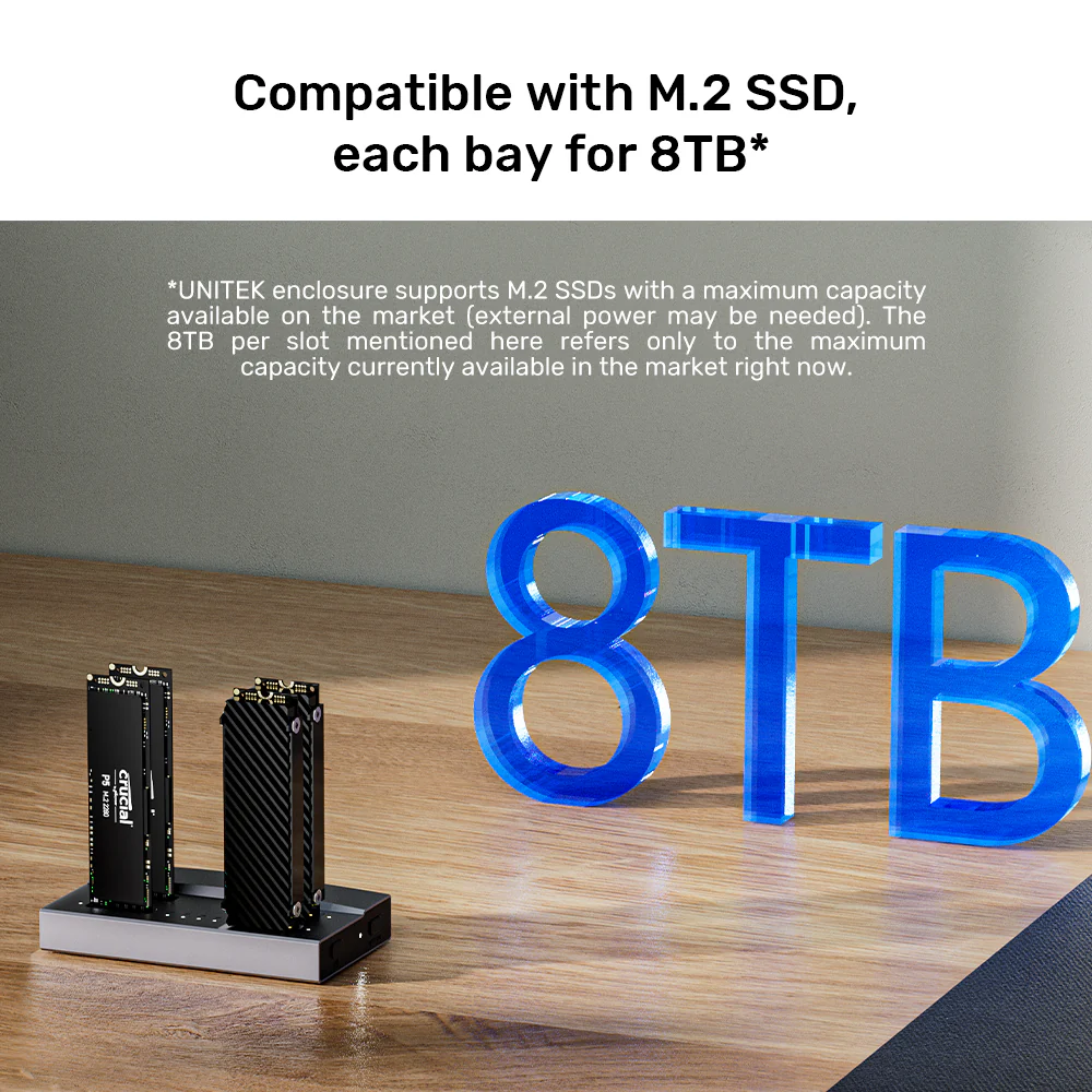 Unitek S1243BGY01-EU 4-Bay M.2 NVMe SSD Docking Station 40Gbps
