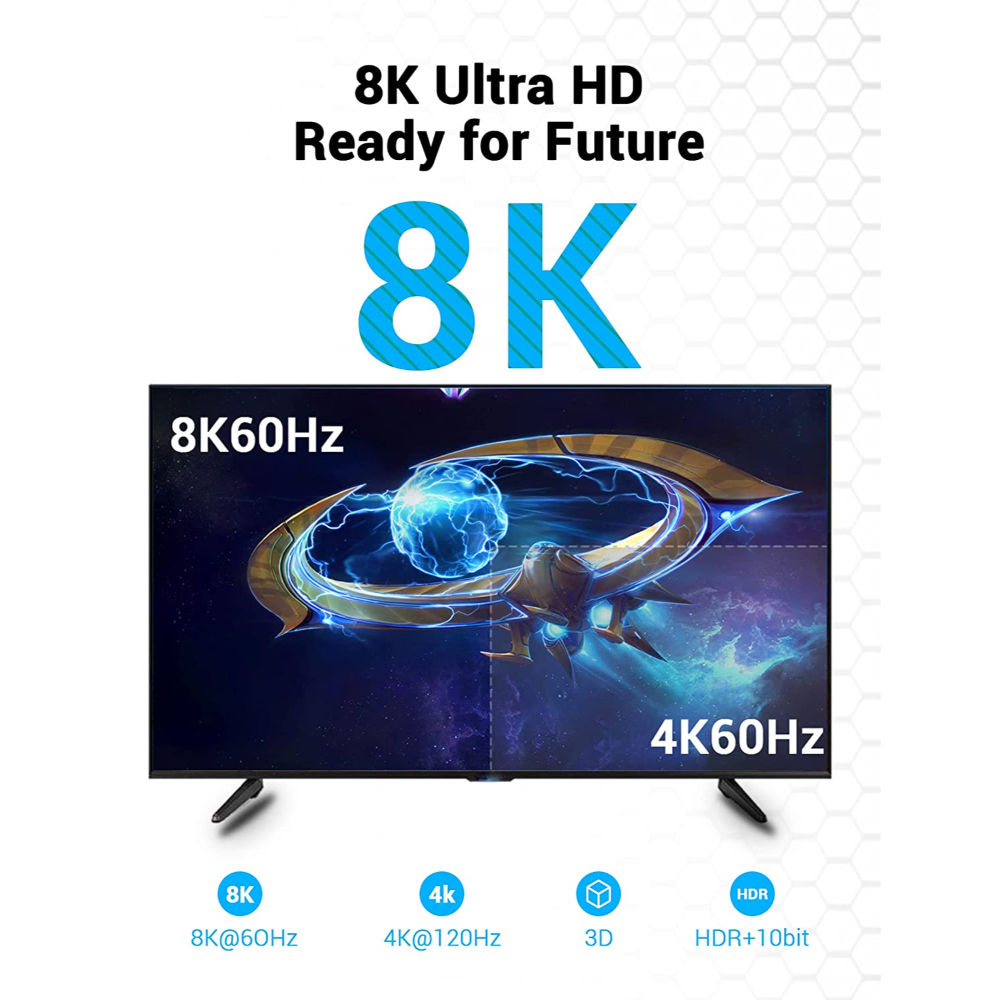VENTION AANBH 8K HDMI CABLE 2M BLACK - Image 2