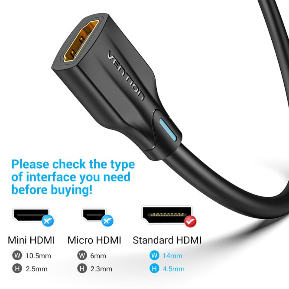 VENTION AHBBH HDMI 2.1 EXTENSION CABLE 2M BLACK - Image 4