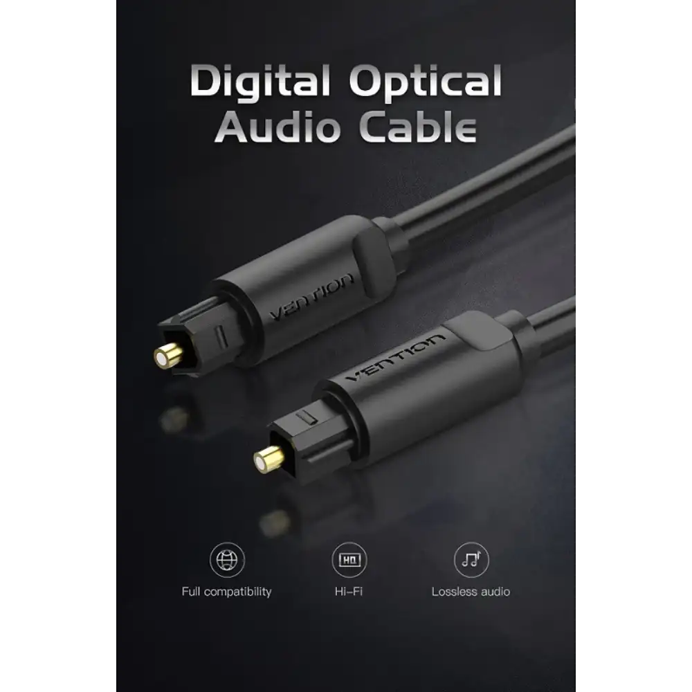 VENTION BAEBH OPTICAL FIBER AUDIO CABLE 2M BLACK - Image 5