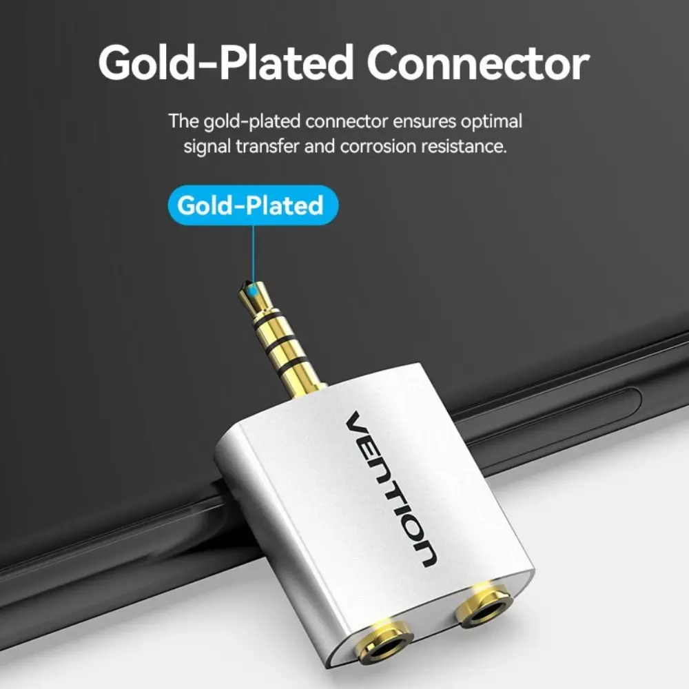 VENTION BDAW0 4POLE 3.5MM MALE TO 2*3.5MM FEMALE AUDIO CONVERTER - Image 4