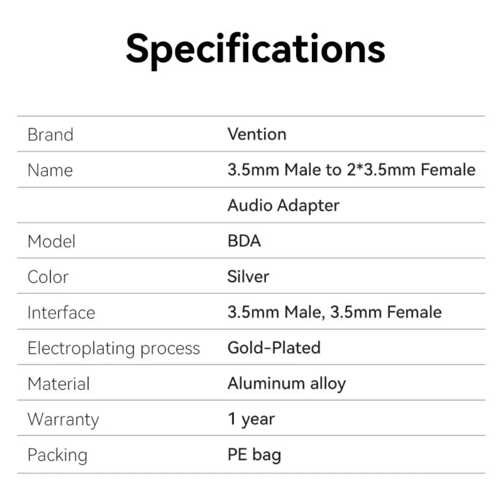 VENTION BDAW0 4POLE 3.5MM MALE TO 2*3.5MM FEMALE AUDIO CONVERTER - Image 10