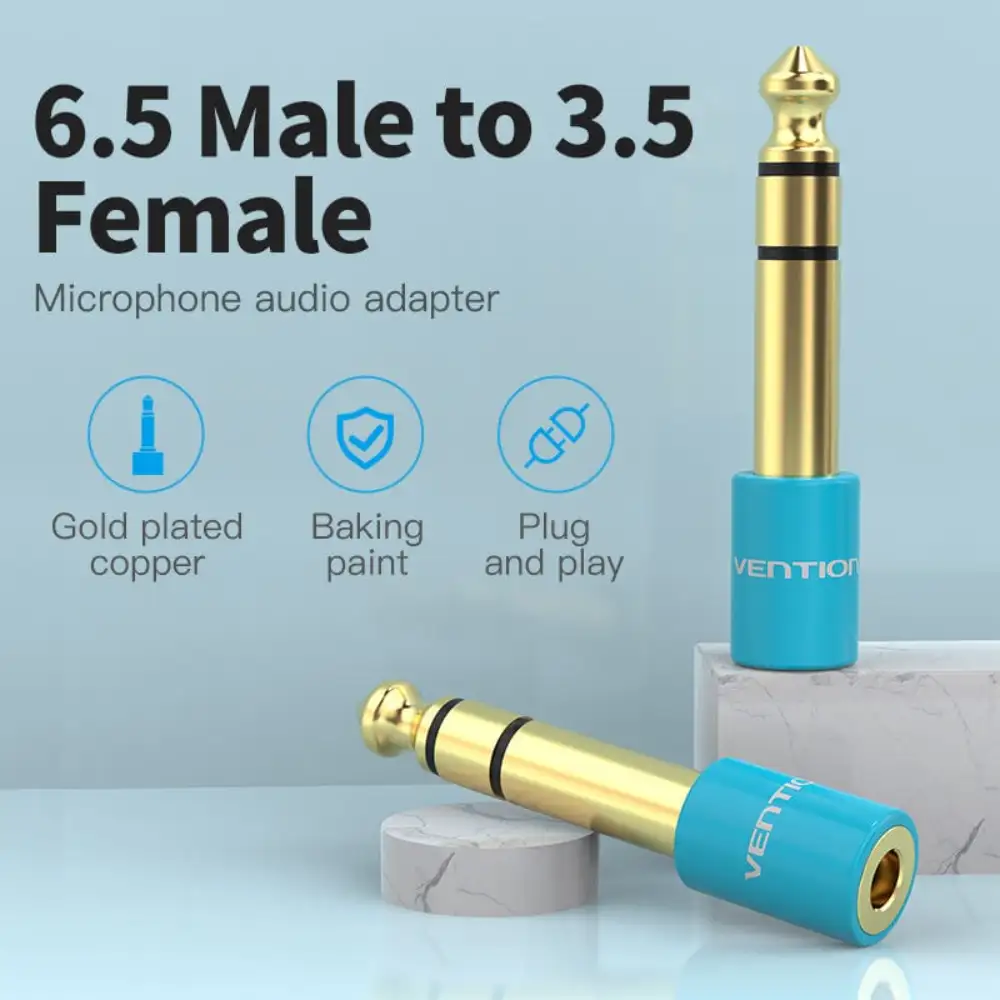 VENTION VAB-S01-L 6.5MM MALE TO 3.5MM FEMALE ADAPTER BLUE - Image 3