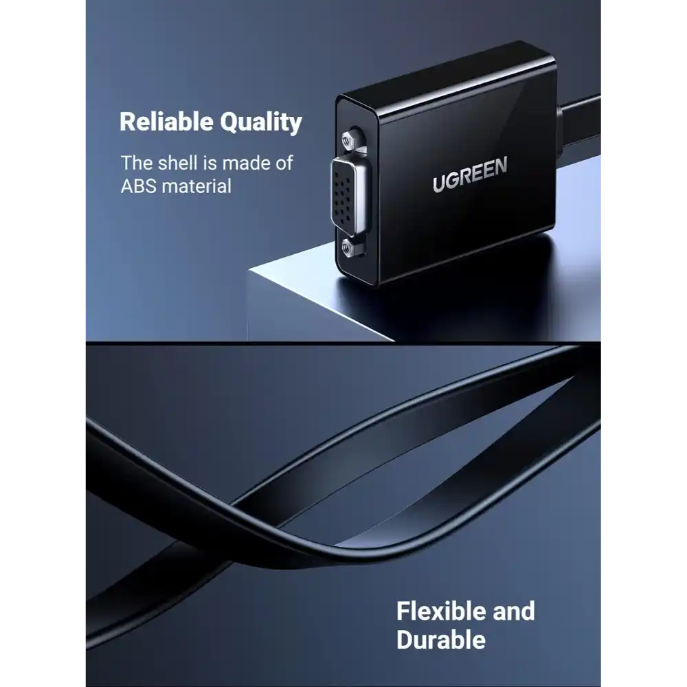 UGREEN 40248 HDMI TO VGA CONVERTER 25CM BLACK - Image 3