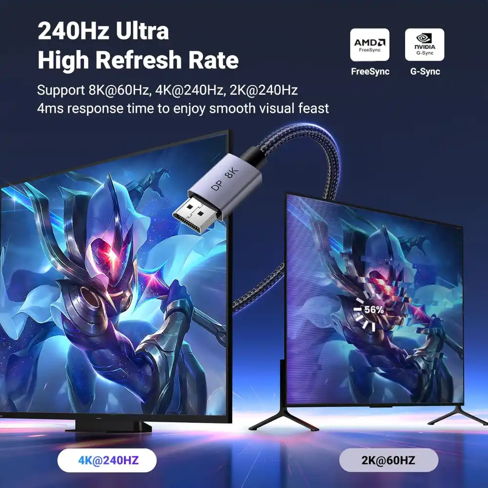 UGREEN 45039 DISPLAY PORT MALE TO MALE 8K CABLE 5M