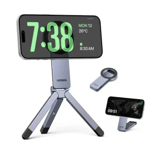 UGREEN 75509 MAGNETIC PHONE TRIPOD STAND METAL MULTI-ANGLE ADJUSTABLE