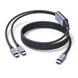 UGREEN 75733 2-IN-1 USB-C TO DUAL USB-C UNIVERSAL PD FAST CHARGING CABLE 140W 2M BRAIDED INTELLIGENT CHIP