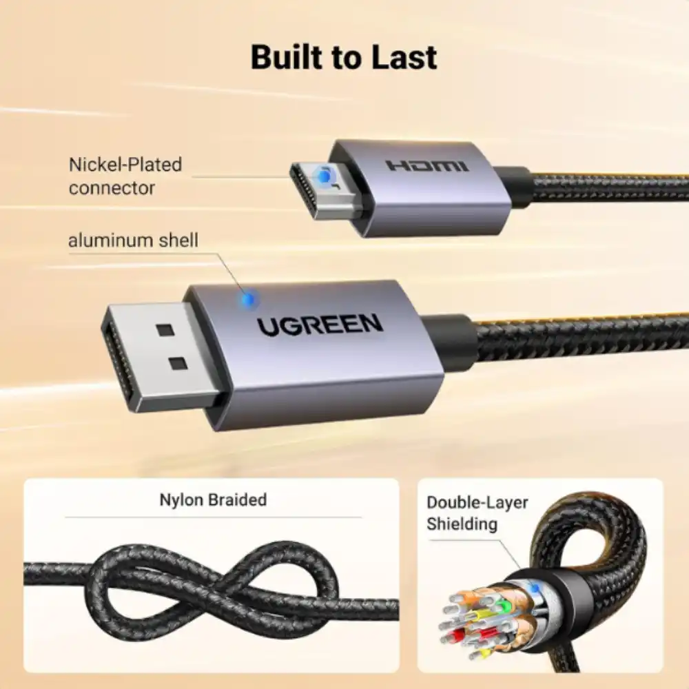 UGREEN 35843 4K DisplayPort to HDMI Cable 1080P@120Hz 3M - Image 8